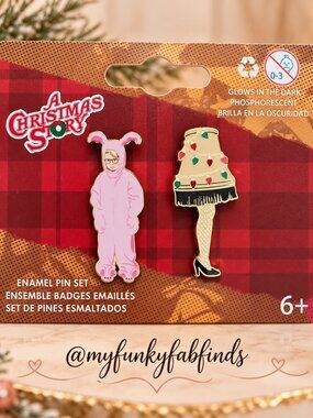 Loungefly "A Christmas Story" Glow-in-the-Dark 2-Piece Enamel Pin Set